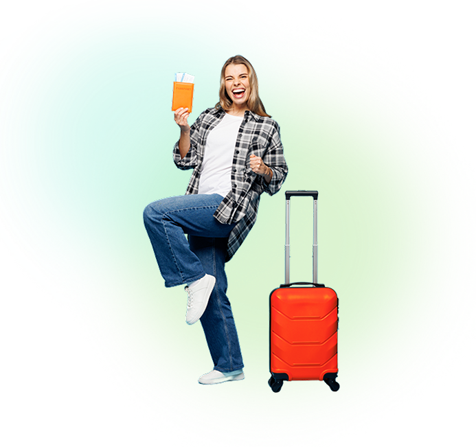Happy traveler